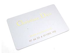 ディオールの保証書カード