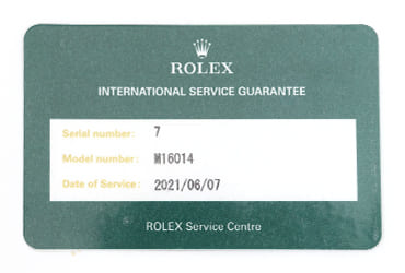 ロレックスギャランティーカード保証書の種類と意味_国際サービス保証書表面