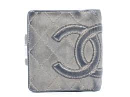 中古のシャネル カンボン 二つ折り 財布