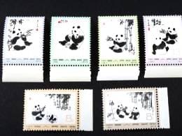 中古の中国切手 オオパンダ 1973 6種完