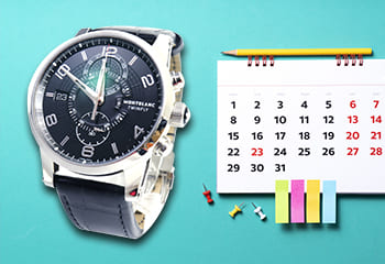 モンブランの時計とカレンダー
