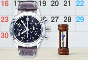 ブレゲの時計とカレンダーと砂時計