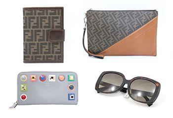 フェンディの手帳と財布とセカンドバッグとサングラス