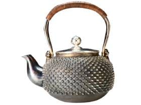 中古の銀瓶 純銀 霰打 急須 工芸品 茶道具