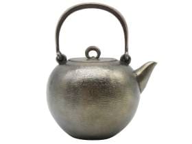 中古の銀瓶 純銀 丸型 急須 工芸品 茶道具