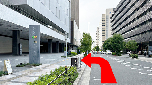 グランフロント北館B3F駐車場の入り口