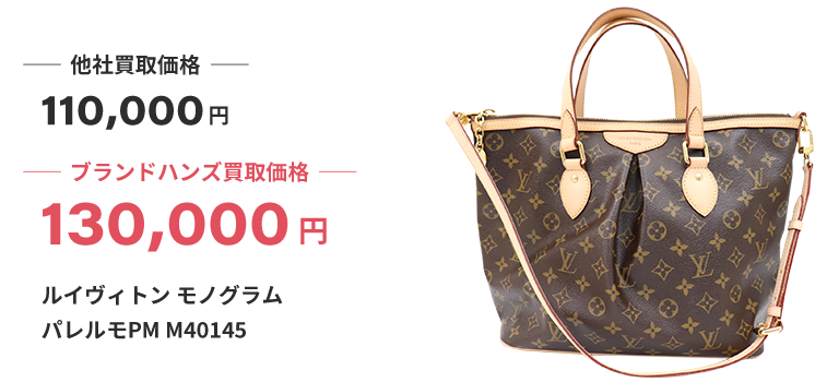 ルイヴィトン モノグラム トートバッグ パレルモGM M40146 レザー 肩掛 