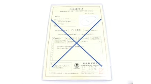パールの鑑別書