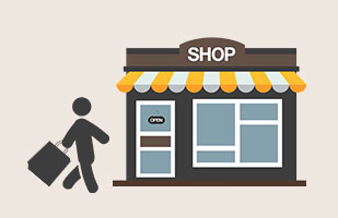 店舗に商品を持って来店する