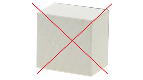 付属品の箱がないタサキも買取可能