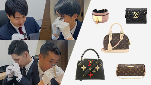 ブランドハンズの鑑定士とルイヴィトンのアルマ-カプシーヌ-ワンショルダーバッグ-バングル-財布
