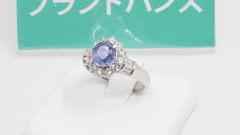 Pt900サファイアダイヤリング