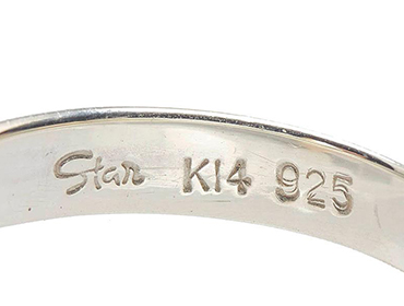 スタージュエリーの14金とシルバー925のコンビの刻印