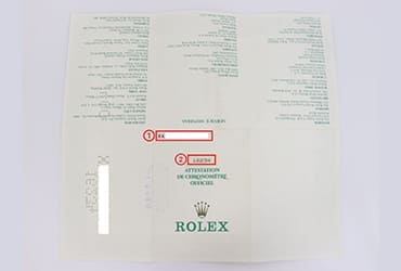 ロレックスギャランティーカード保証書の種類と意味_紙ギャランティー裏面