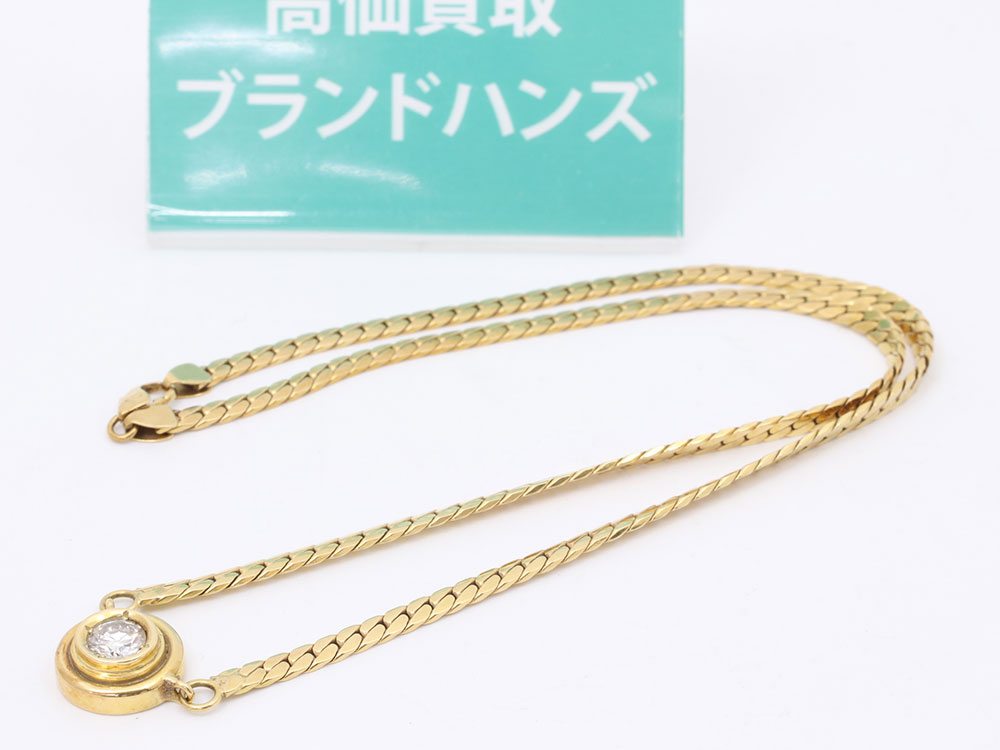 1PダイヤモンドネックレスK18 全体