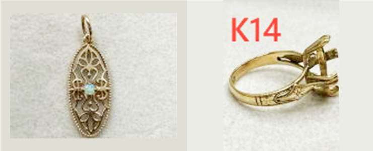 K10(10金)のトップとK14(14金)