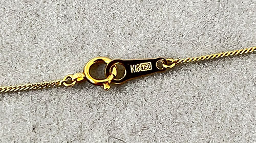 K18(18金) ダイヤモンド ネックレス 刻印