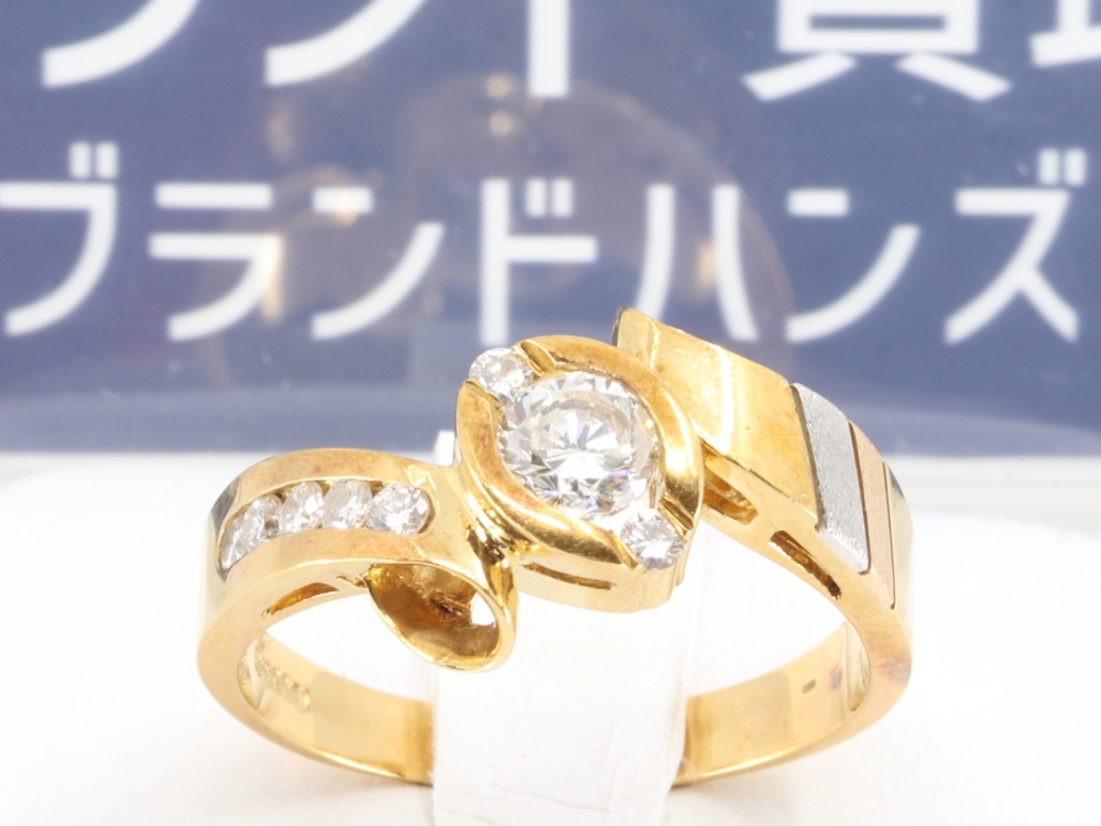 京都四条河原町でK18PT900ダイヤリングをお買取りしました