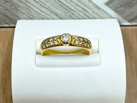 K18ダイヤモンドリング022ct
