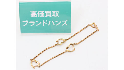 K18ハートモチーフブレスレット