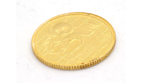 K24(純金)パンダ金貨10元斜め