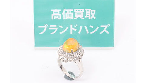 Pt900オパールダイヤリング
