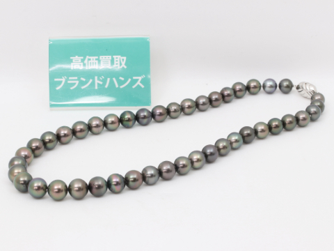 SV925黒蝶パールネックレス