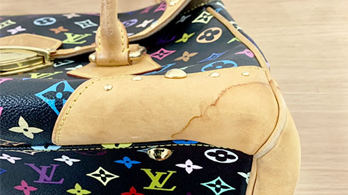 ルイヴィトンのマルチカラービバリーGM角シミ