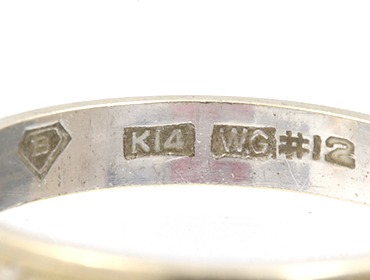 K14刻印　WG刻印　指輪　ホワイトゴールド ハワイアンジュエリー ペアリング 指輪 刻印無料 K14ホワイト