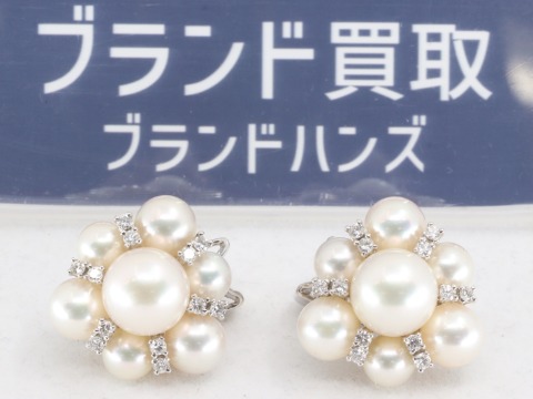 K14WG 本真珠 イヤリング 2.4グラム 旧家ウブ買取品 パール ホワイト 