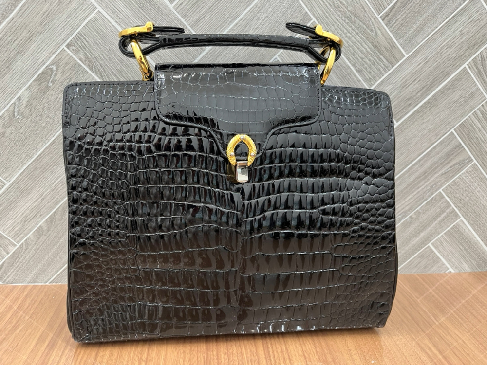 神戸三宮でJRAのクロコダイル革ハンドバッグをお買取しました！