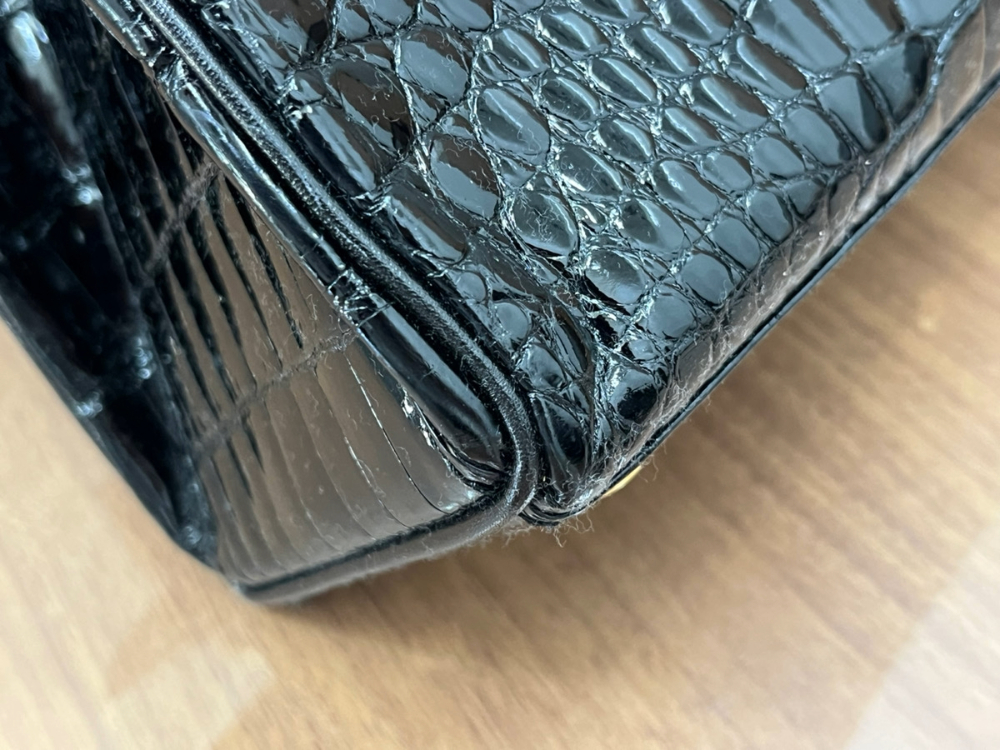 JRAのクロコダイルハンドバッグ角