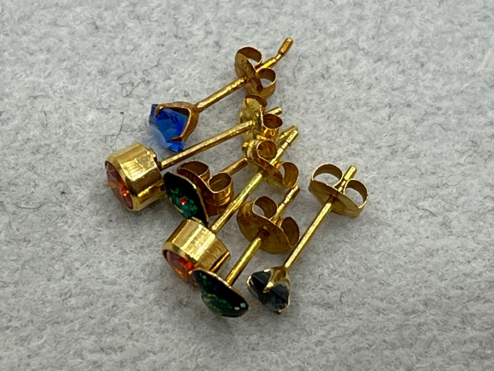 K18(18金)色石ピアスおまとめ上