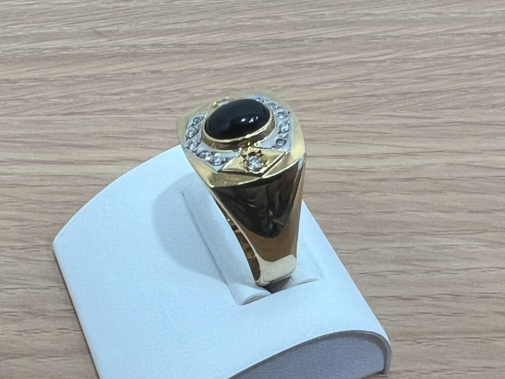 K18Pt900オニキスダイヤリング右