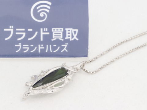 K18WGのグリーントルマリンネックレス