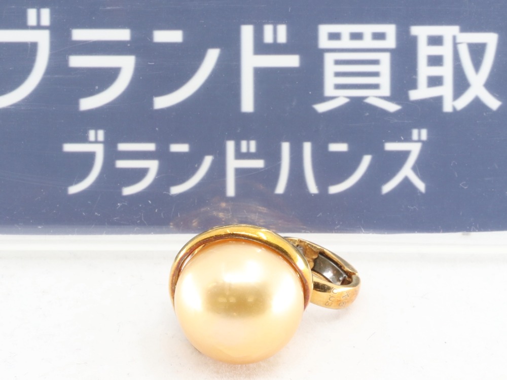 K18のゴールデンパールダイヤトップ正面