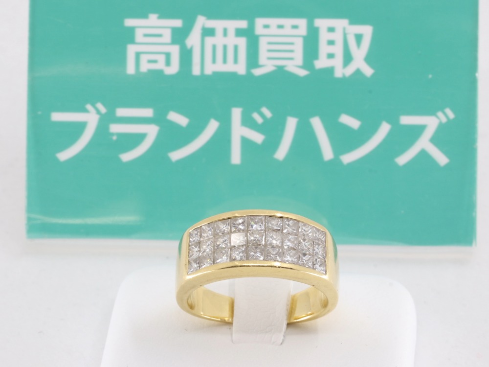 K18のダイヤリングD1.35ct正面
