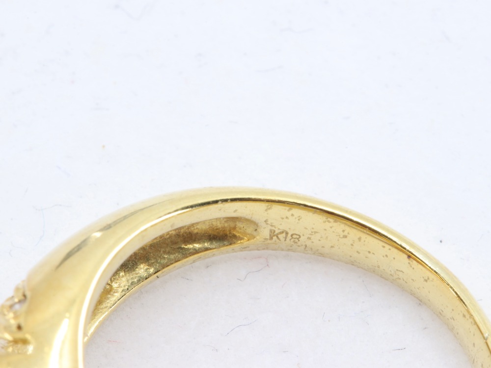 K18ゴールデンパールダイヤリング刻印