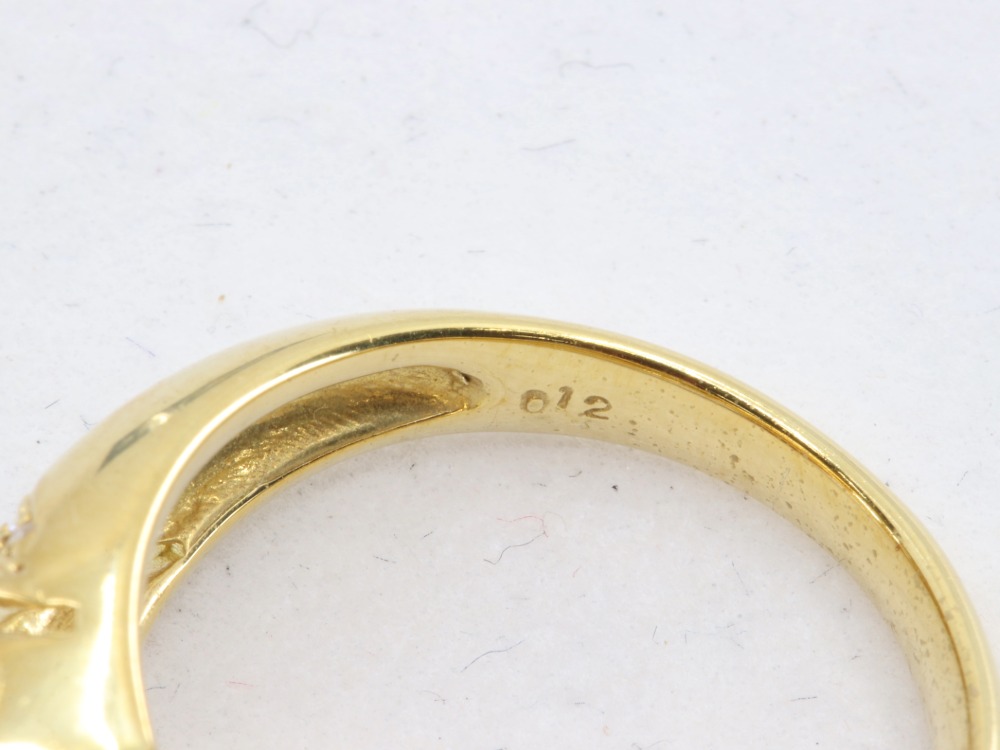 K18ゴールデンパールダイヤリング刻印2