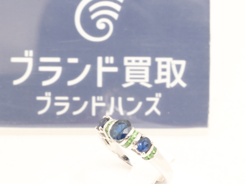 K18サファイアガーネットリング