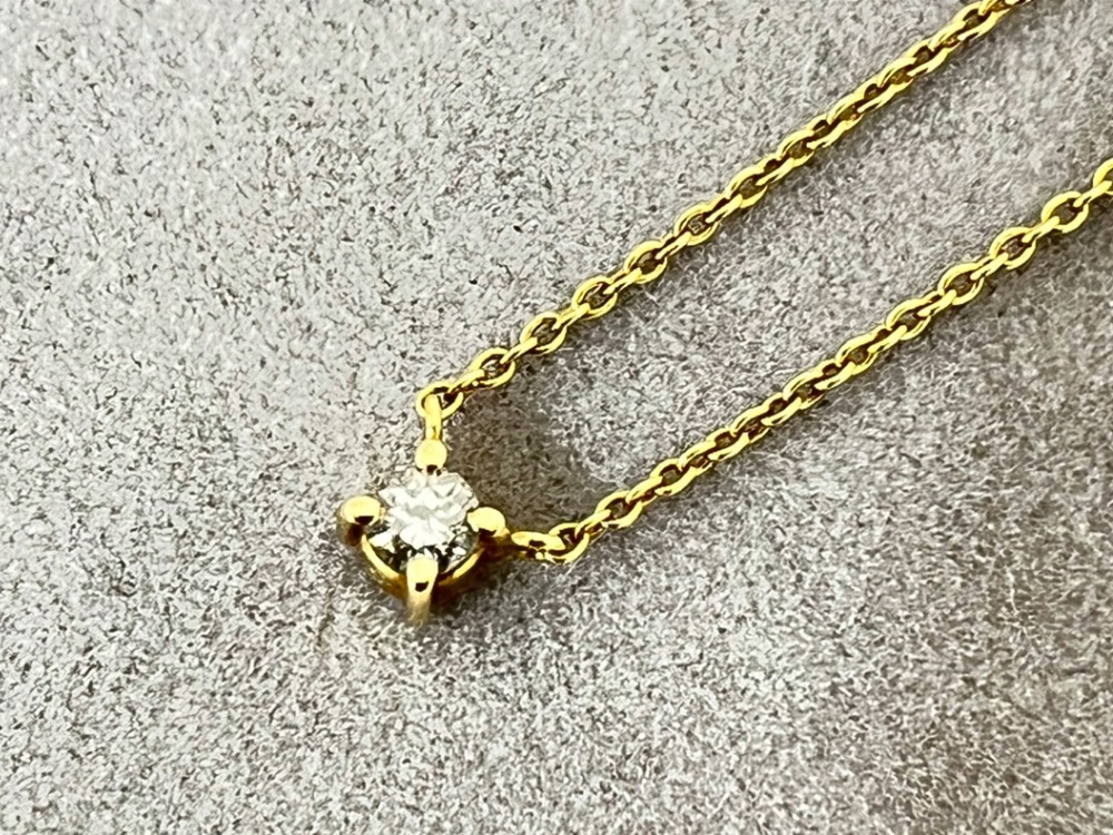K18ダイヤモンドネックレス0.25ctトップ