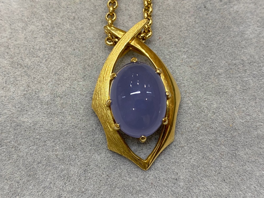 K18ブルーサファイヤネックレス正面