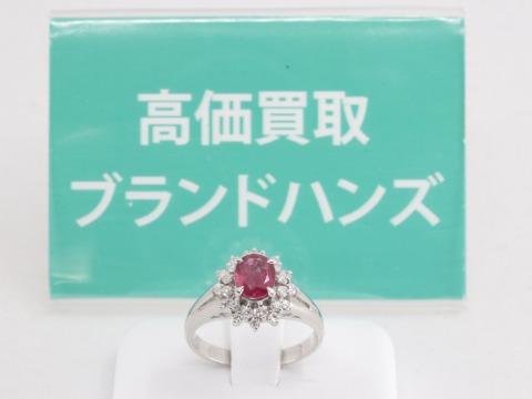 PT850ルビーメレダイヤモンドリング