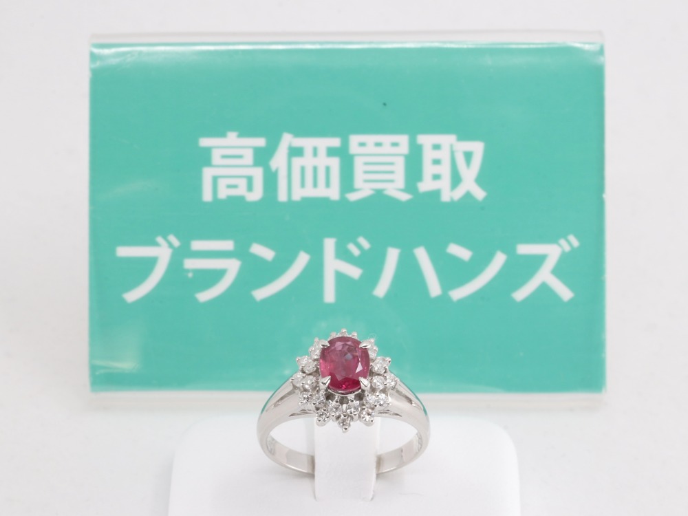 PT850ルビーメレダイヤモンドリング正面