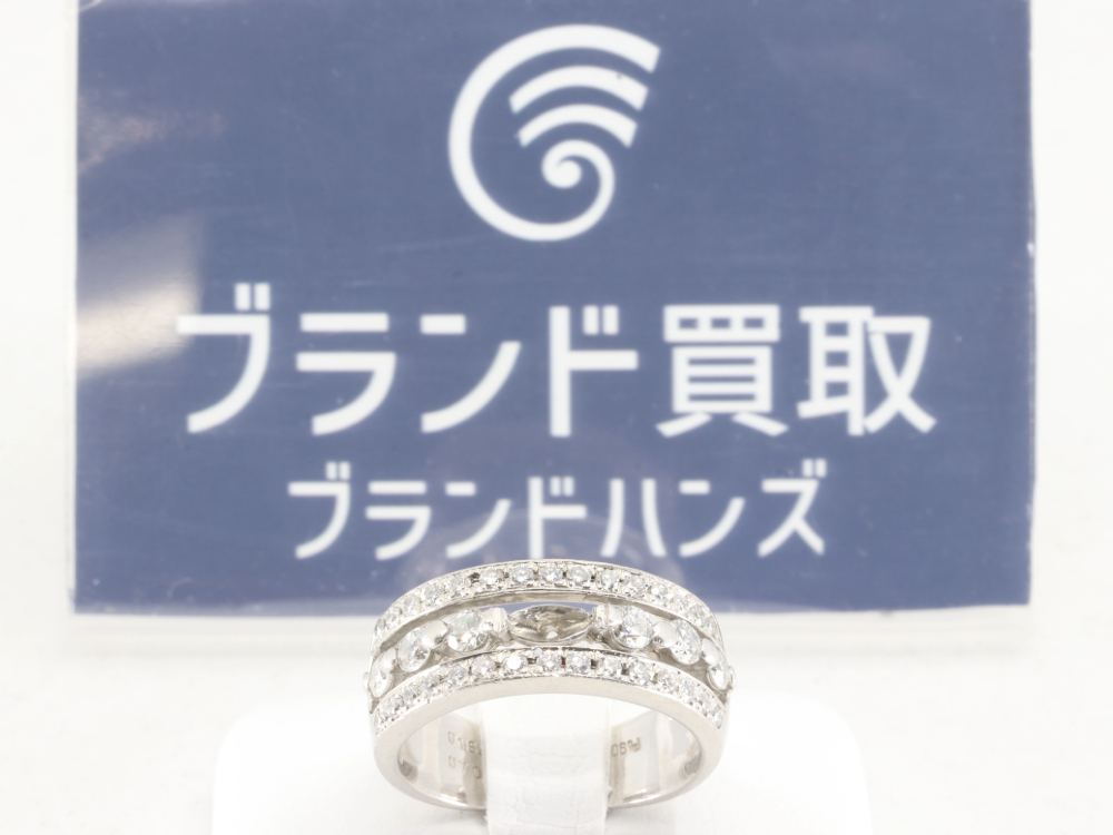 難波で18Kのメレダイヤ付きリングを80,000円で買取しました！