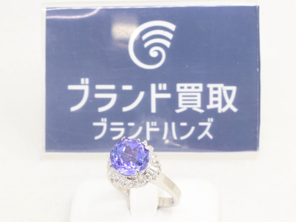 PT900サファイアメレダイヤリング正面