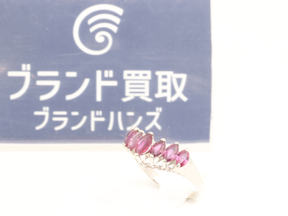 PT900(プラチナ900)ルビーリング全体