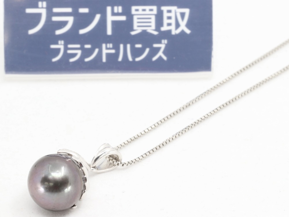 PT900黒蝶パールネックレス全体