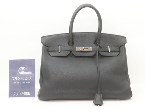 エルメスのバーキン35トゴ黒□F刻印