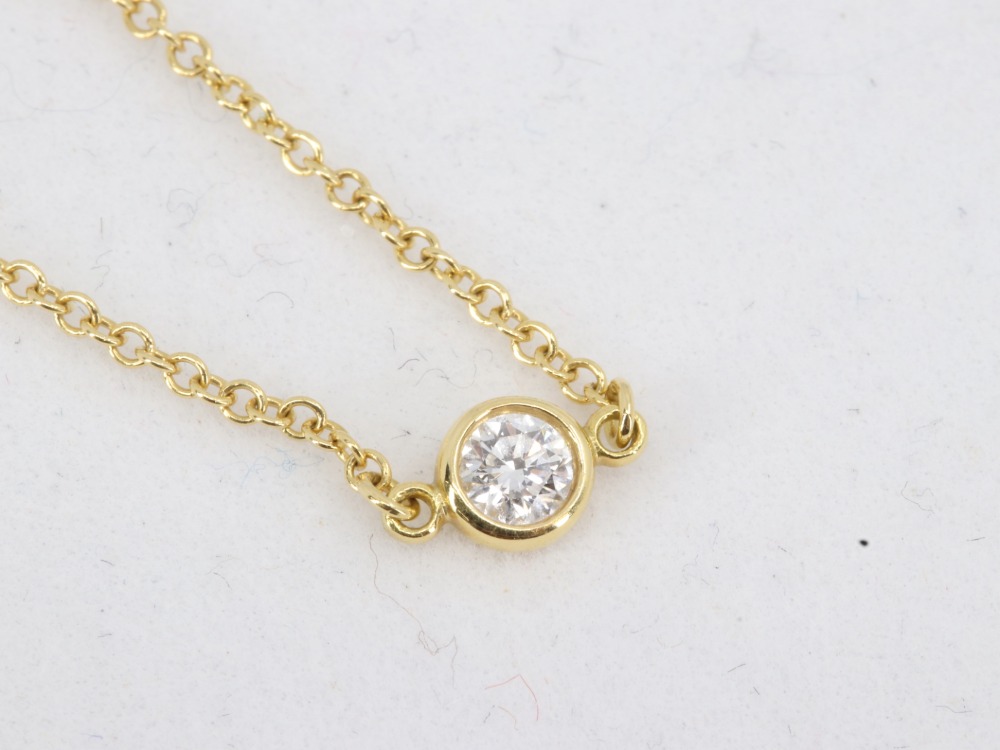 ティファニー1PダイヤブレスレットK18YG